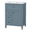 Meuble-lavabo de 61 cm (24 po) avec lavabo, 3 tiroirs et armoire à étagères réglables, gris-bleu-1399309725