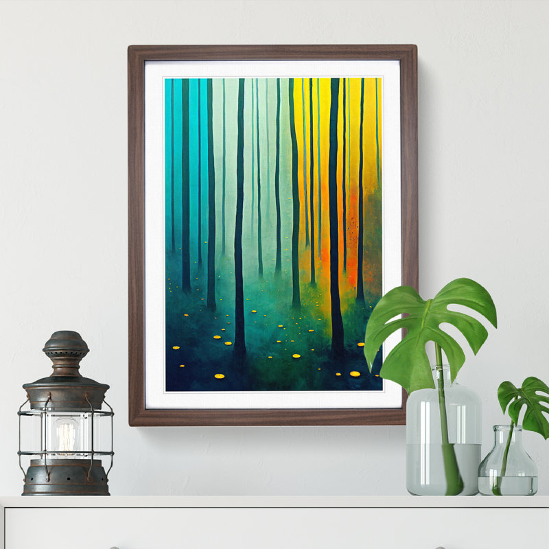 Bold Forest - Single Picture Frame Print, 64cm H x 46cm W x 2cm D, Walnut