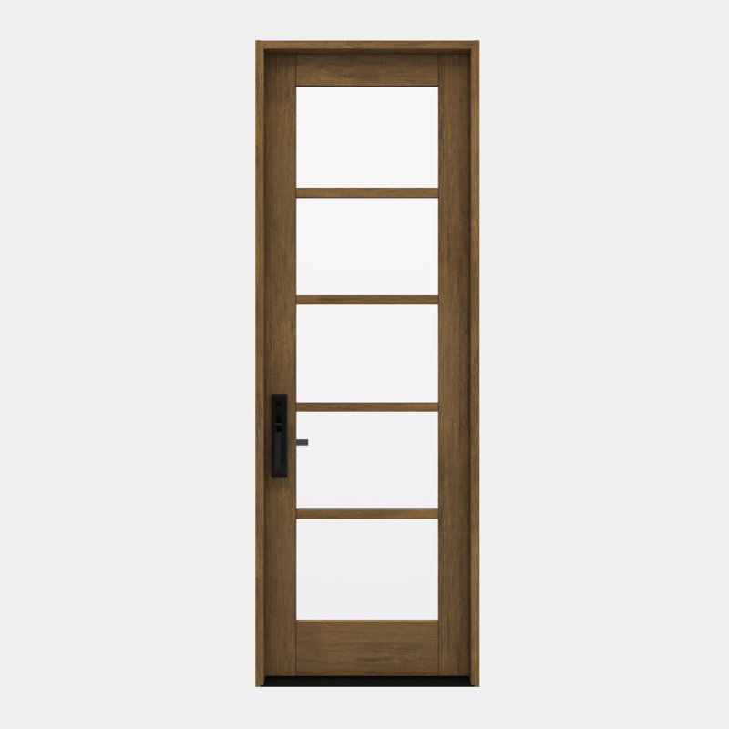 Porte simple, extérieur pré-monté RTA, SDL 5 Lite, bois d'acajou brut, Porte de 33,75 po x 98 po [32 po]