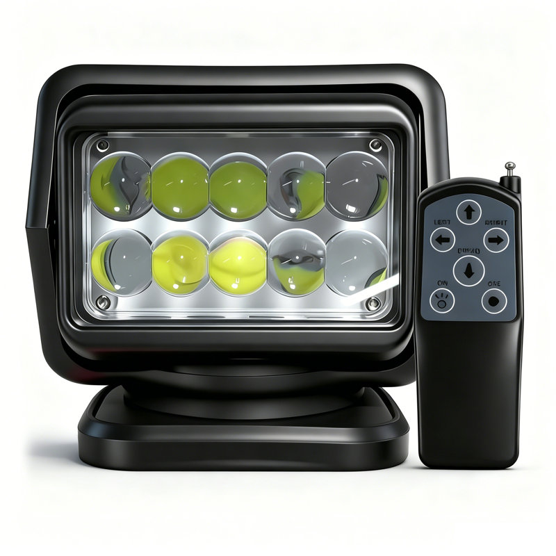 Phare de travail magnétique à DEL robuste à télécommande sans fil rotatif 360 ° 50W pour camion tout-terrain VTT