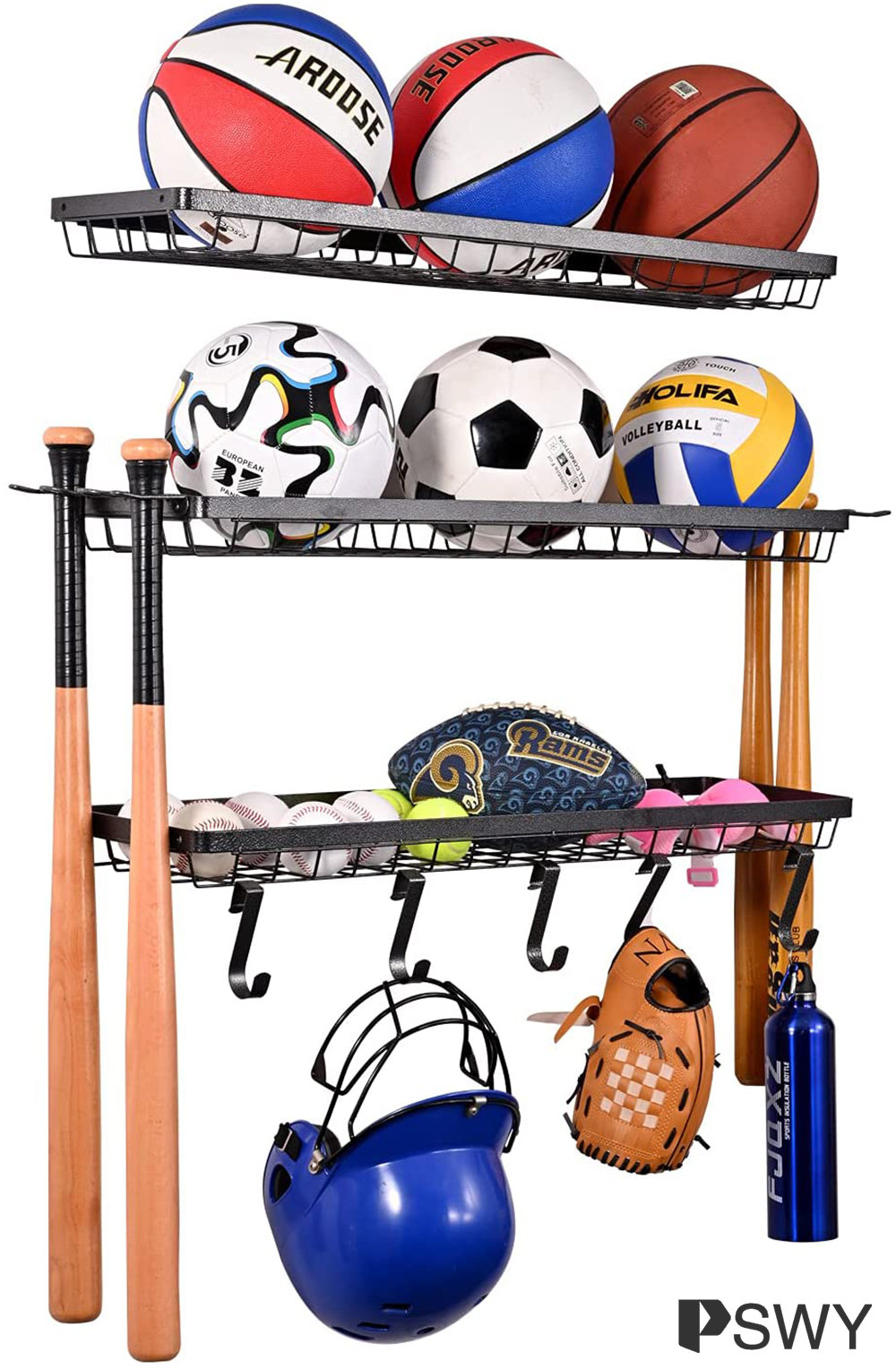 PSWY Steel Freestanding Multi-Use Sports Rack | Wayfair