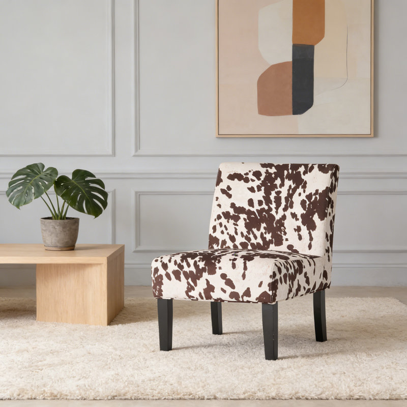 Chaise d'appoint, Velours brun / blanc
