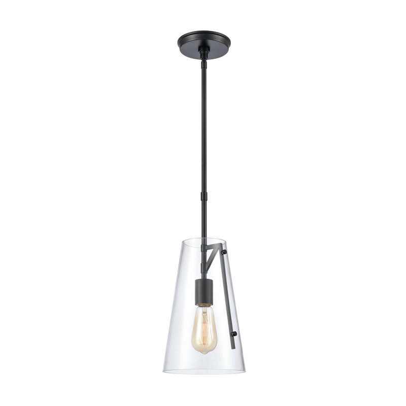 Mini-luminaire suspendu 1 lumière Trustle - 7 po - Noir mat, Noir, H 11 po x l 7 po x P 7 po
