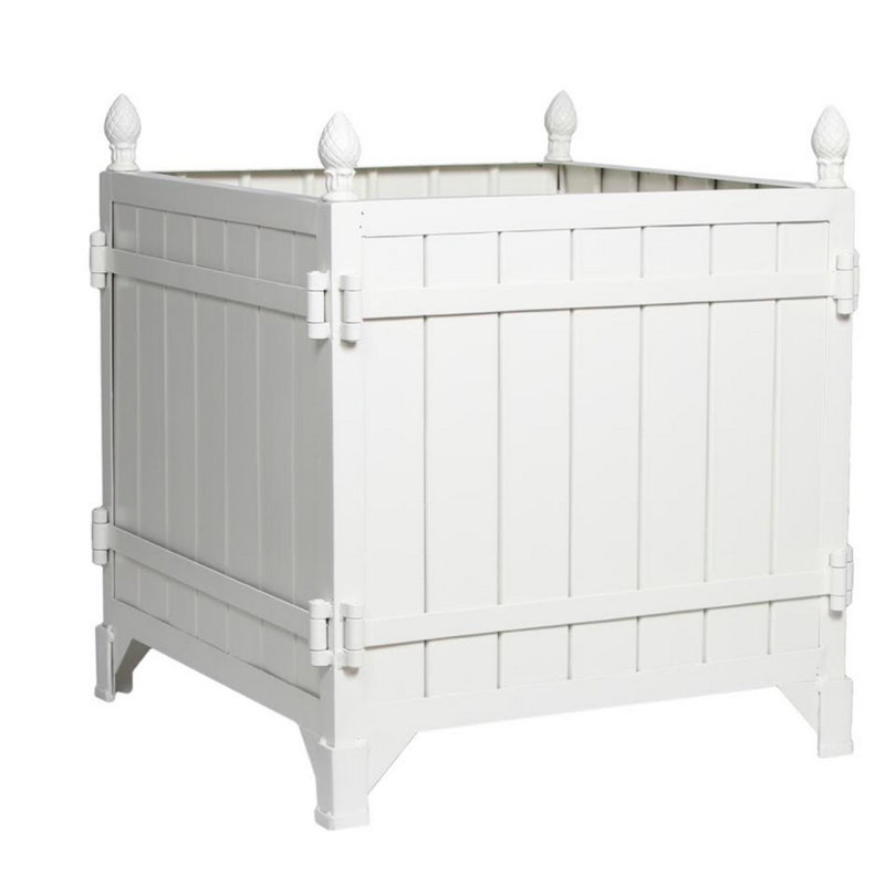 Jain Handmade Metal Planter, White, 22" H x 22" W x 22" D