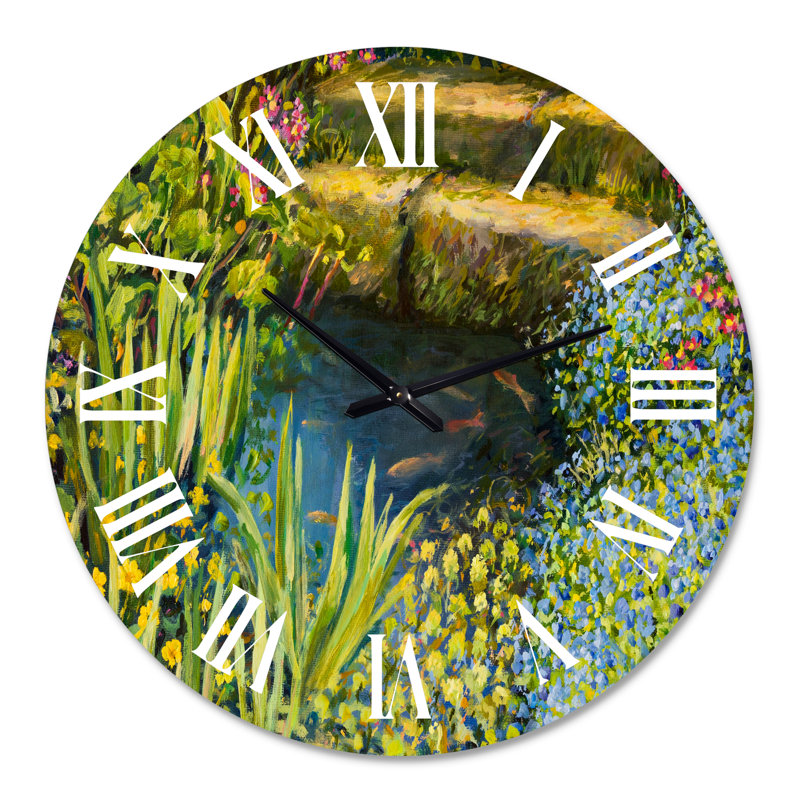 Silence coloré au bord du lac - horloge murale Lake House, Surdimensionné