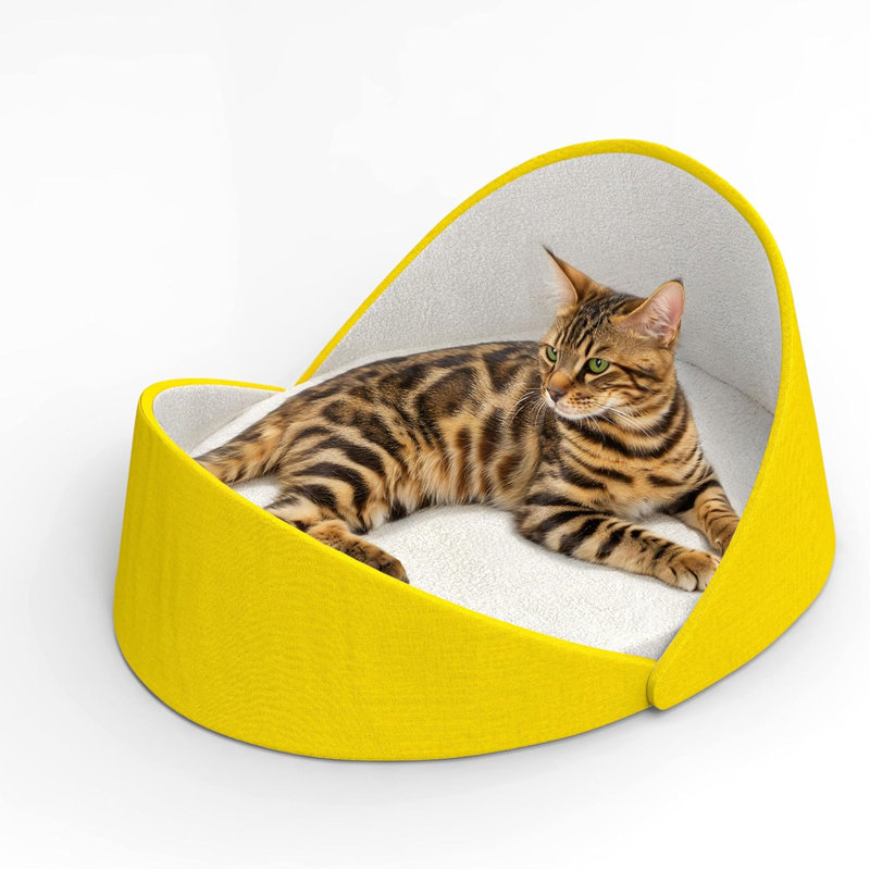 Large 2-Cat Cat Couch Bed, Yellow