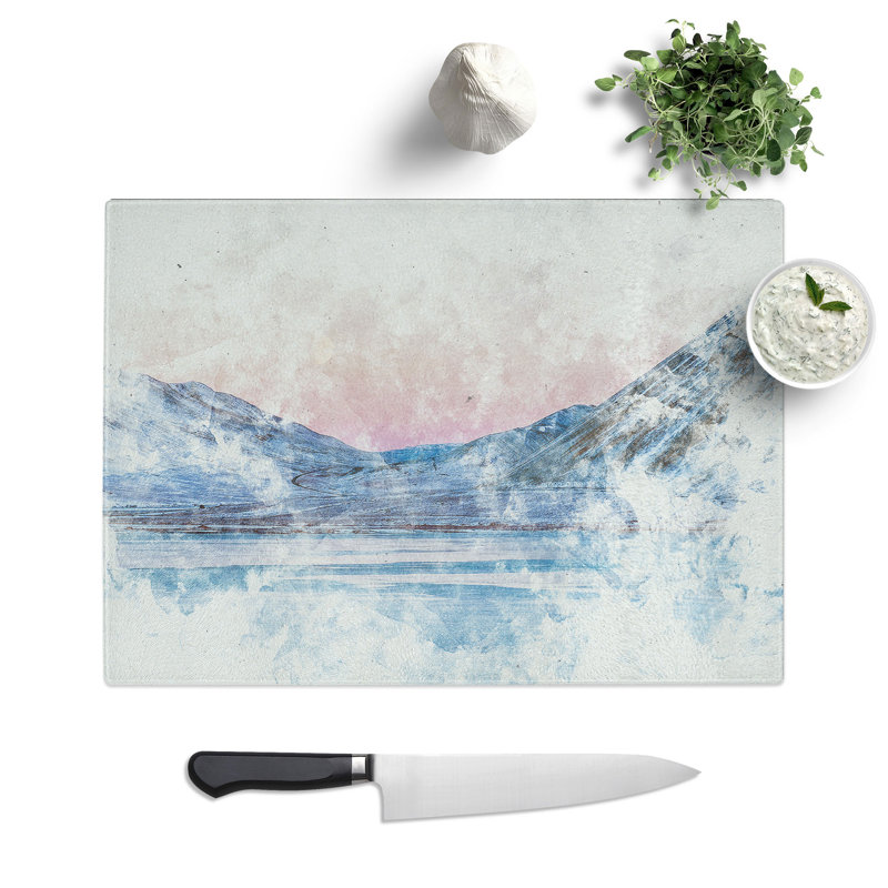 Tempered Glass Moon over Iceland Chopping Board, 20 cm x 28.5 cm