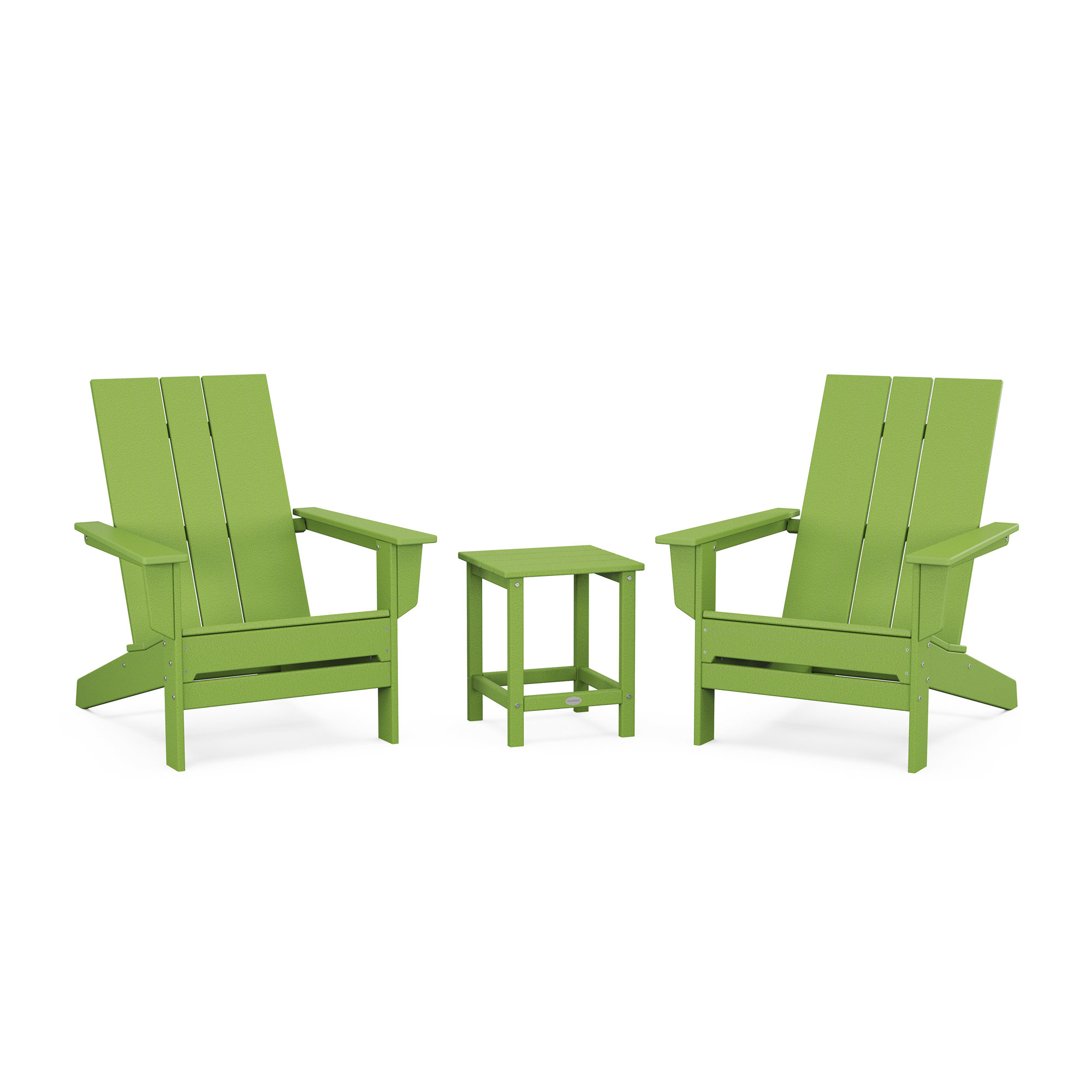 POLYWOOD x AllModern Adirondack Chairs with Table, Lime