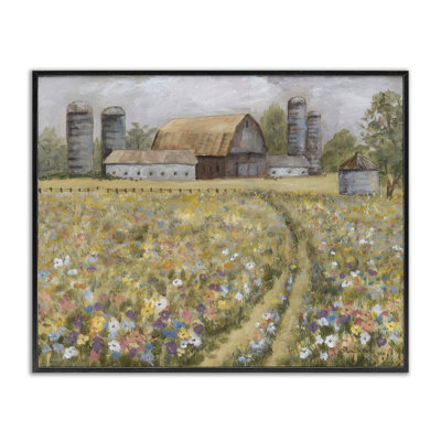 «Meadow Path to Barn», art de la giclée encadrée par Pam Britton