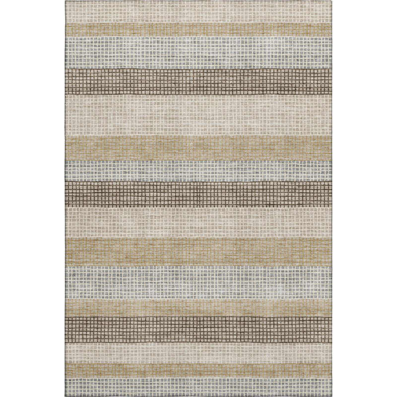 Premium Machine Washable Ariel AMF2008 Stripes Rug, Rectangle 10' x 14'