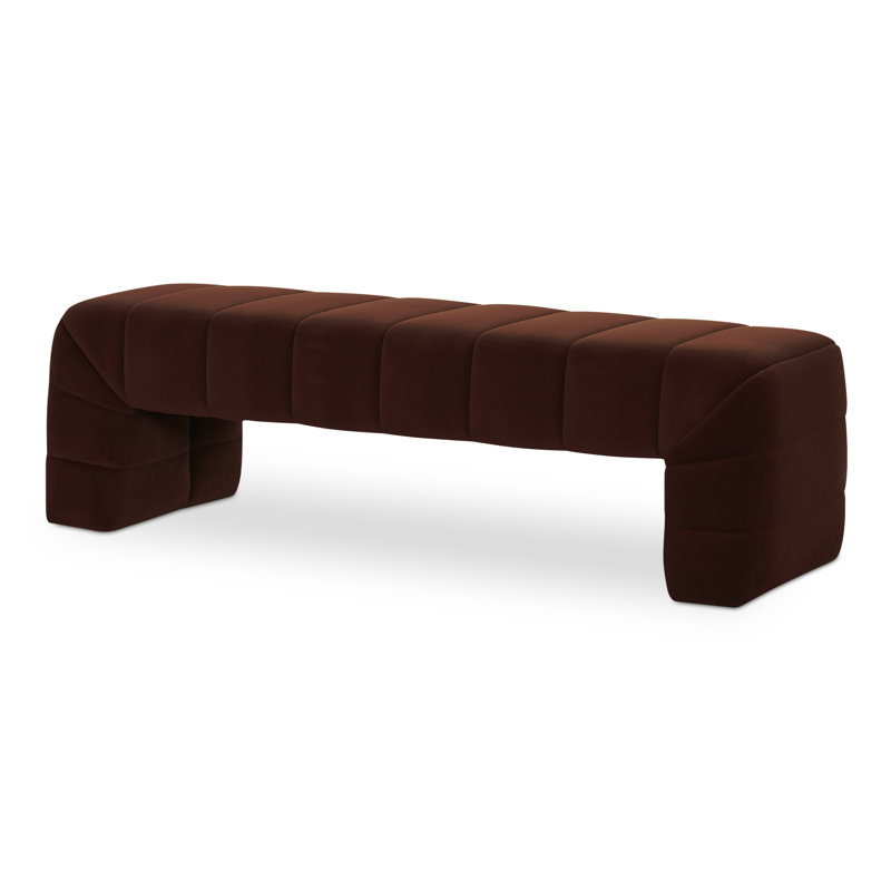 Verity Upholstered Bench, Warm Brown Velvet