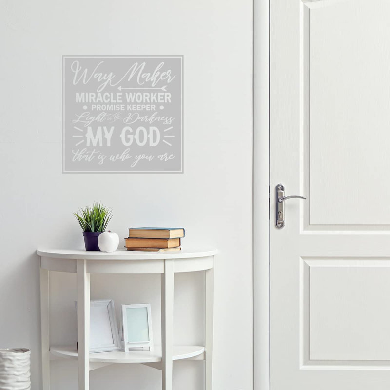 Text & Numbers Non-Wall Damaging Wall Decal, 13" H x 13" W, Silver