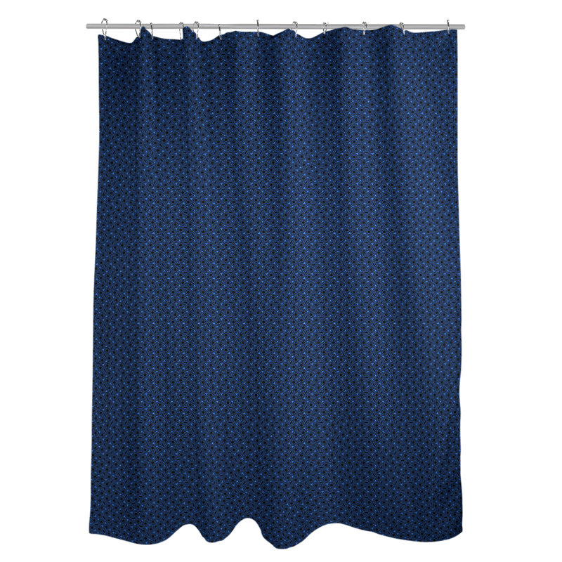 Rideau simple en treillis hexagonal classique, Bleu / Noir