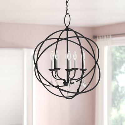 Auberta 5 - Light Dimmable Globe Chandelier