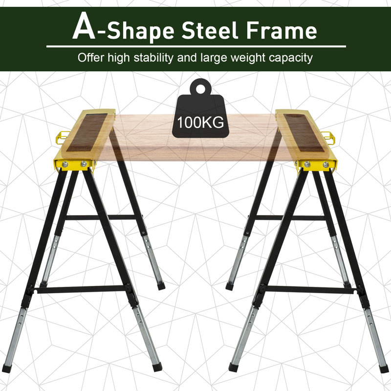 Hud 100cm W Steel Top Height-Adjustable Workbench