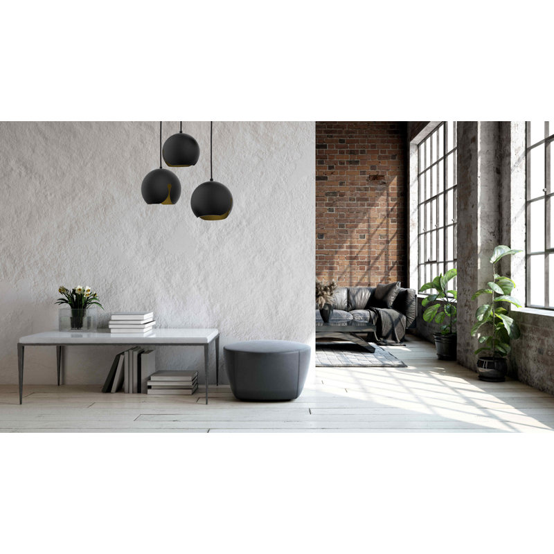 Khari 3 - Light White Cluster Pendant, Black