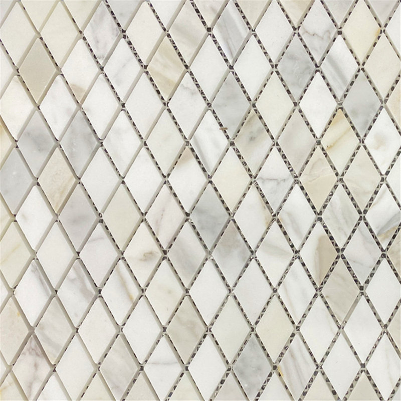 Calacatta 12" x 12" Marble Mosaic Tile, LIght Gray