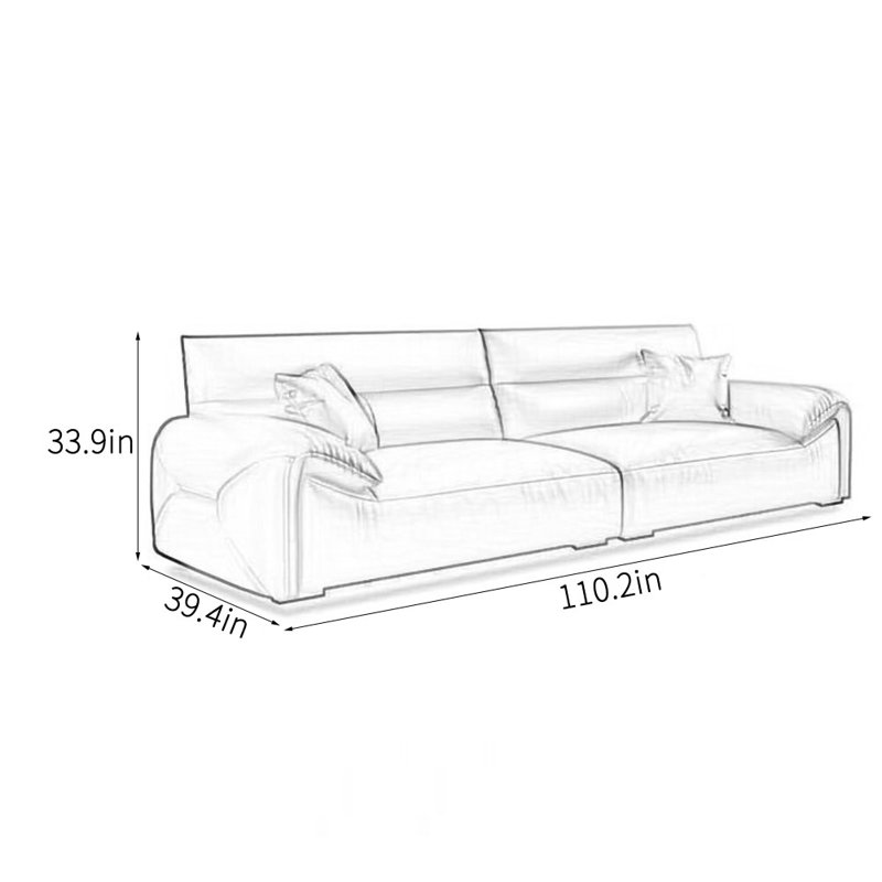 Canapé de bureau simple, élégant et confortable, 4, H 33,9 po x l 110,2 po x P 39,4 po