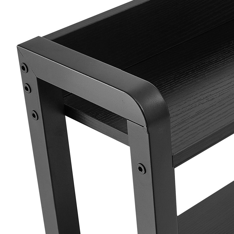 Tête de lit pour grand lit, avec 2 tablettes de rangement, lumière DEL, 3 prises et 3 ports USB, tête de lit en acier au carbone robuste et stable avec station de charge, hauteur réglable, noir