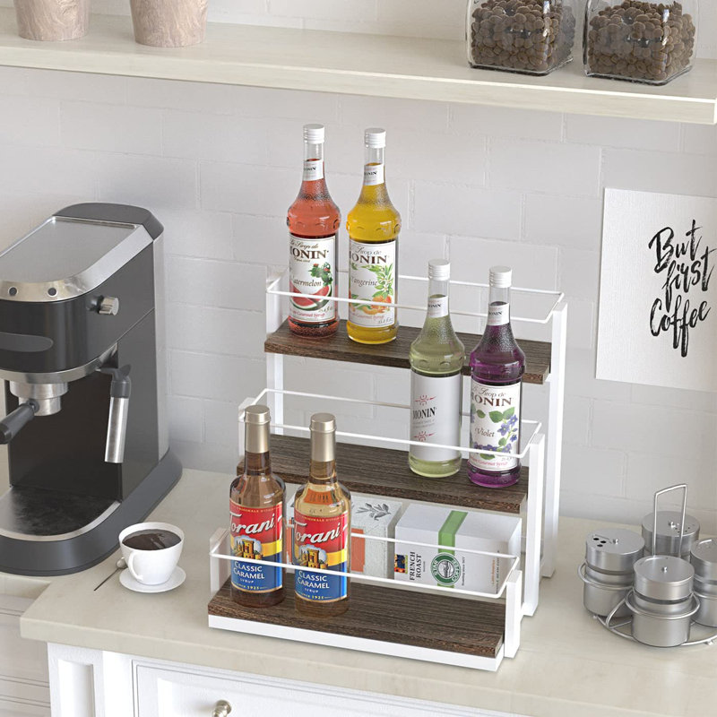 Wine Bottle Rack, White/Brown