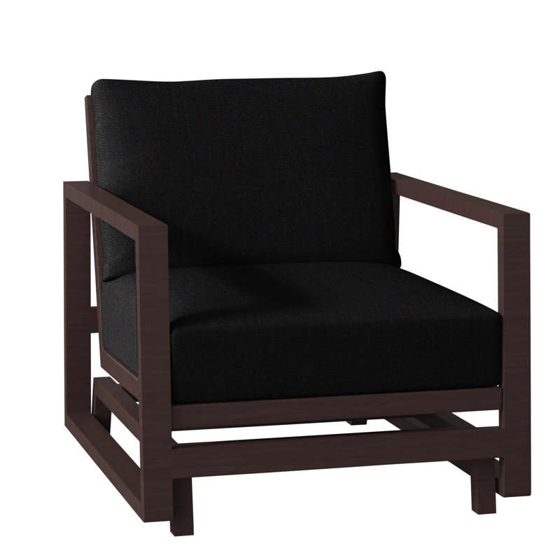 Avondale Patio Lounge Chair with Cushions, Cabana Stripe Midnight, Avondale Aluminum #60 Oak, No Welt