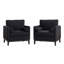 Fauteuil d'appoint de style campagne moderne de 35,4 po de largeur avec pieds en finition noire, fauteuil d'appoint avec base en bois et canapé avec deux traversins-262476763-262476765