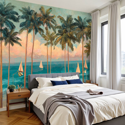 Papier peint adhésif de plage Serene Tropical