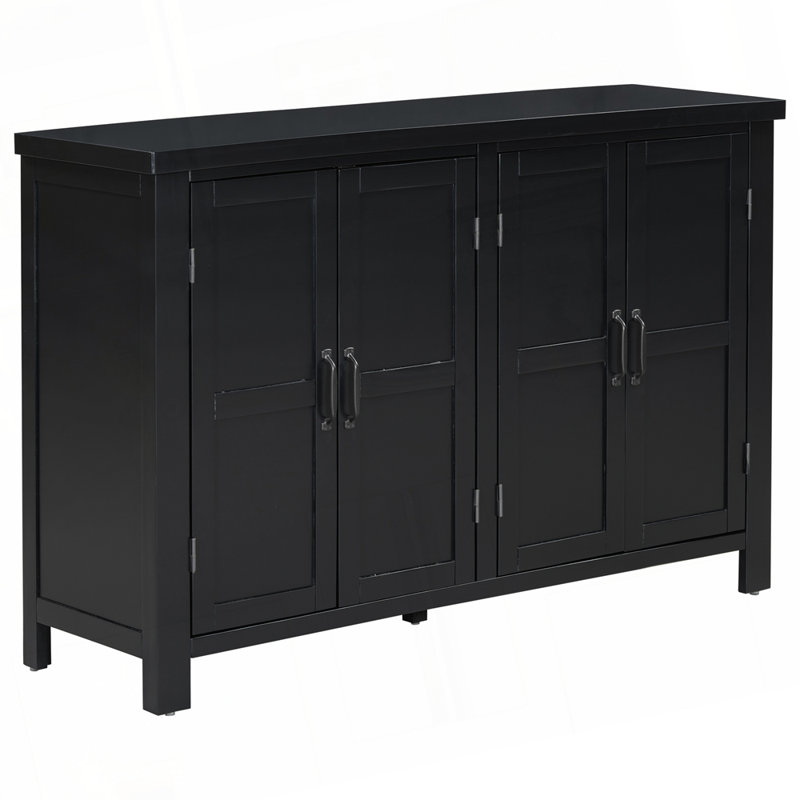Buffet élégant avec placage de sapin traité, Noir