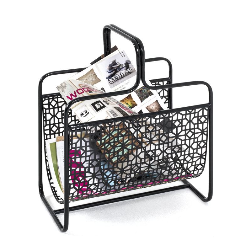 Metal Free Standing Magazine Rack, Black
