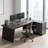 77.9 Inch L-Shaped Executive Office Desk With File Drawers And Cabinet For Home Office-662890857