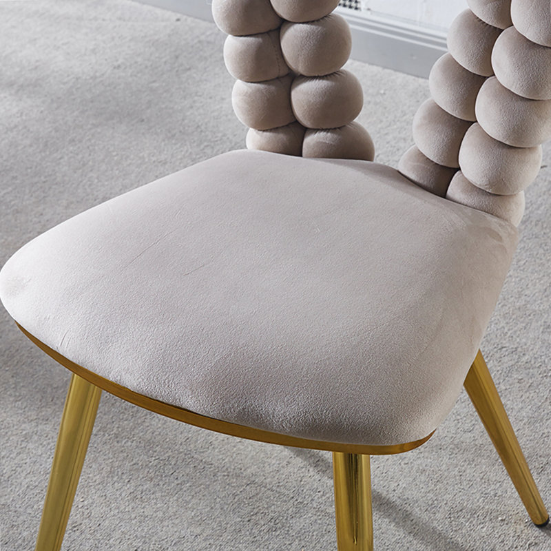 Hayde Upholstered Side Chair, White Fabric