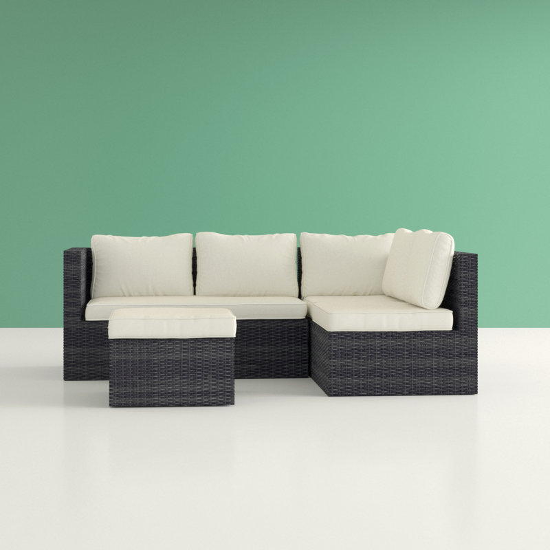 Ceniceros Rattan 4- Person Seating Group with Cushions