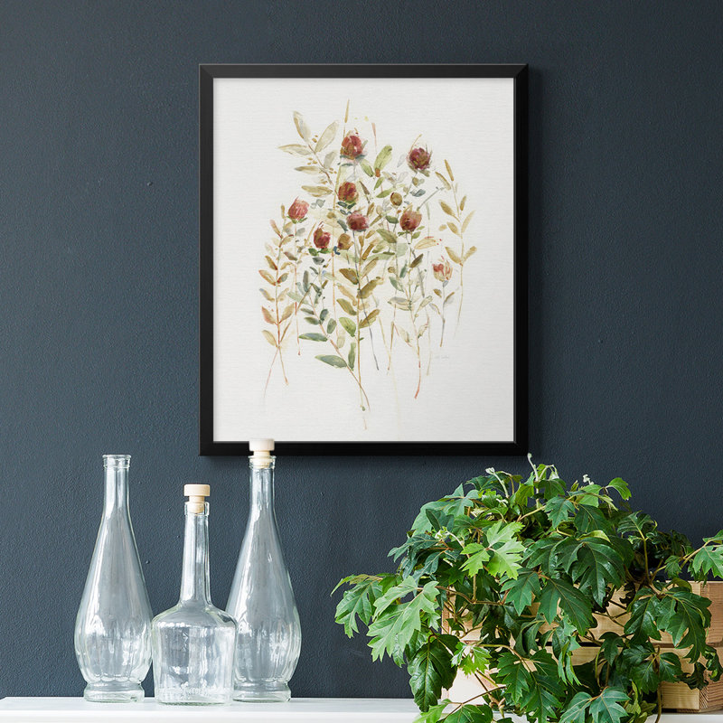 Toile encadrée de qualité supérieure Wildflower Breeze II - prête à être accrochée, H 24 po x l 20 po, Noir
