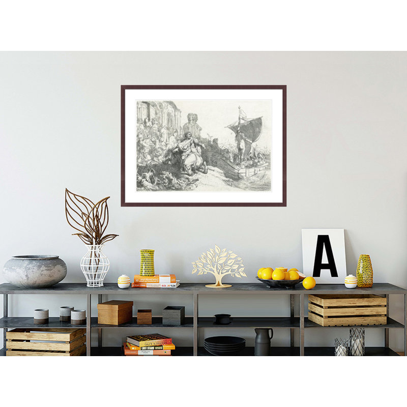 «The Ship of Fortune» par Rembrandt van Rijn - Reproduction giclée encadrée, H 30,44 po x l 41,5 po