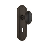 Homestead Interior Mortise Door Knob with Deco Long Plate