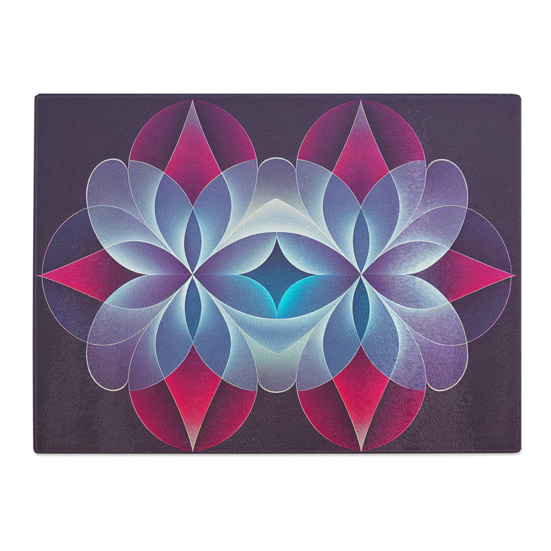 Iconic Modern Flowers Abstract Pattern  Glass Chopping Board