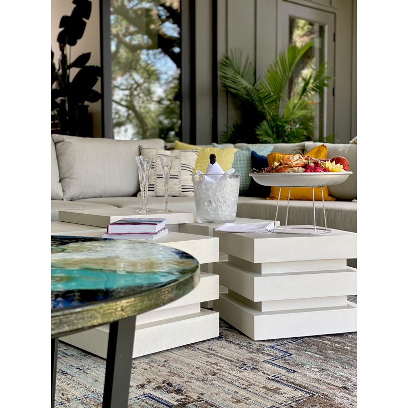 Provenance Signature Outdoor Square Coffee Table, 18" x 18" x 17"