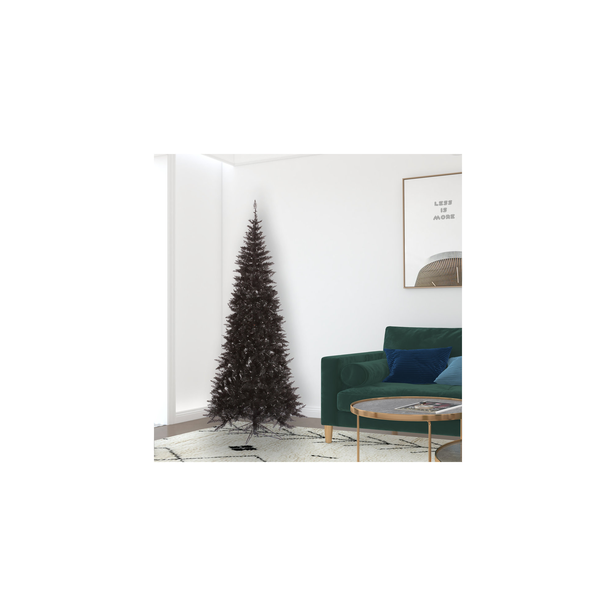 Slaytonville Black Fir Slim Artificial Christmas Tree, 5.5' H, Not Pre-Lit
