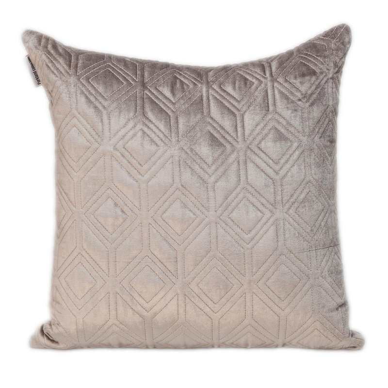 Aleta Transitional Quilted Taupe Throw Pillow, Taupe