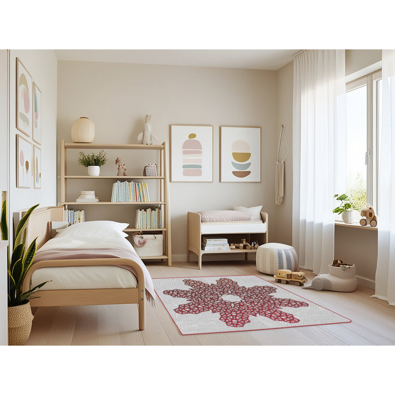 Tapis brun/beige tissé à la machine, Rectangle 3 pi x 5 pi