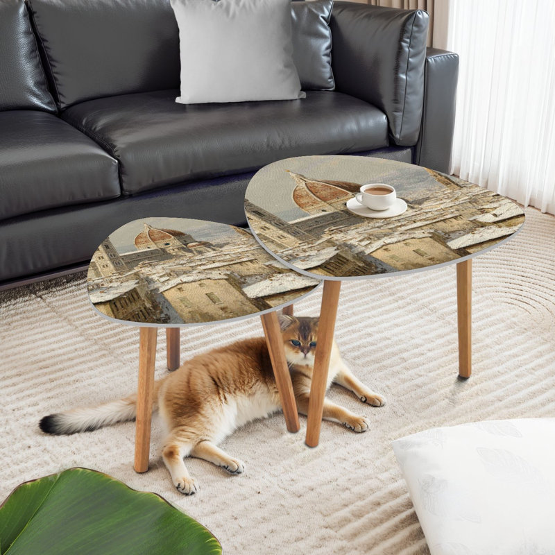 Ensemble de 2 tables basses gigognes Triangle
