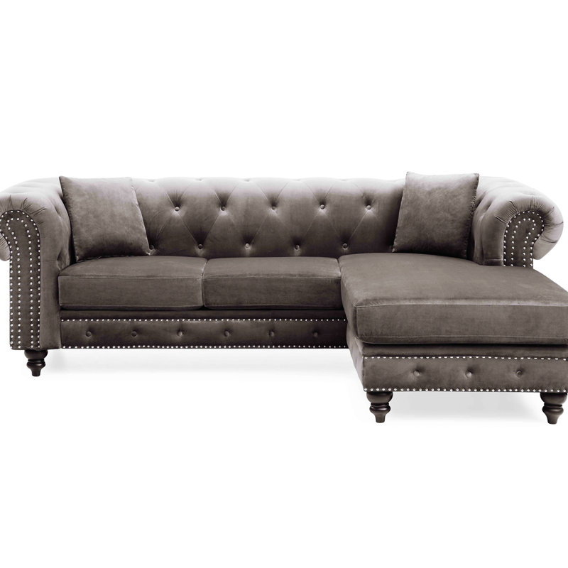Velours 36,97 po, Velours gris foncé