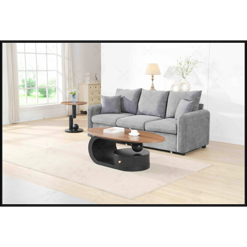 Ensemble de 2 tables basses gigognes Luxury, Noir