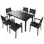 Ensemble de salle à manger d'extérieur moderne en acier avec table et quatre chaises Bhondave-117245809