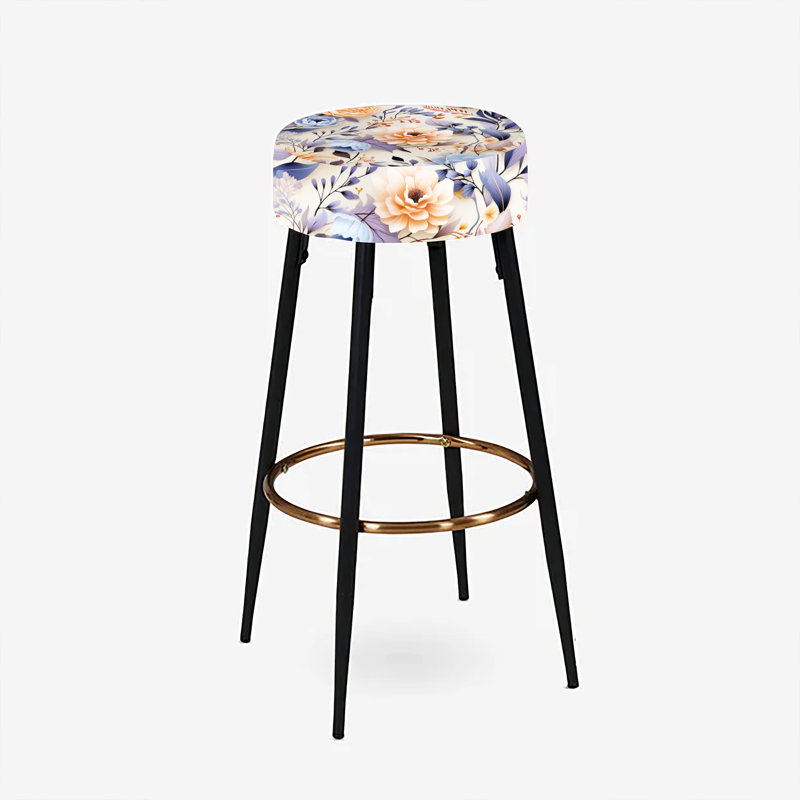 Ensemble de 2 tabourets de bar Boho, Symphonie de fleurs délicates