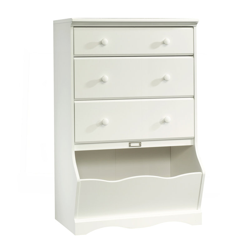 Commode 3 tiroirs, finition blanche