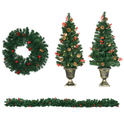3' Lighted Pine Christmas Tree