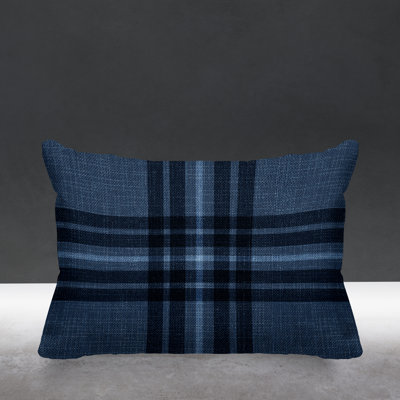 Plaid Outdoor Reversible Throw Pillow