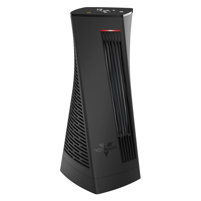 Vornado Black Electric Oscillating Tower Heater with Thermostat