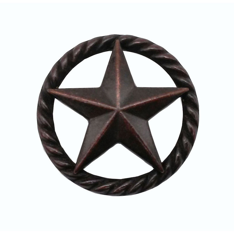 Poignée fantaisie 1 1/2 po star, Bronze huilé